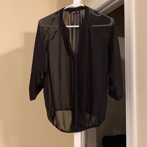 Like New a.n.a. Black Sheer Blouse